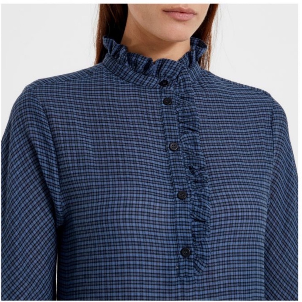 MASSCOB Betty blue plaid dress, size EU XS/ US 4 - Picture 4 of 16
